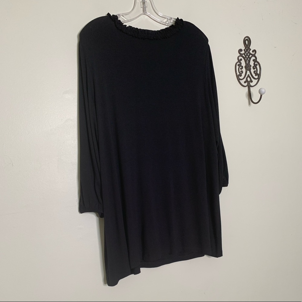 DUPLICATE,  NOT FOR SALE Avenue Black ¾ Sleeve Flowy Blouse Sz 22/24 - Picture 10 of 15